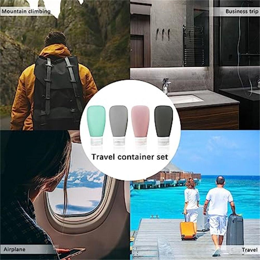 30/60/90ml Travel Toiletry Bottles Silicone Squeeze Tube Empty Bottle  Home