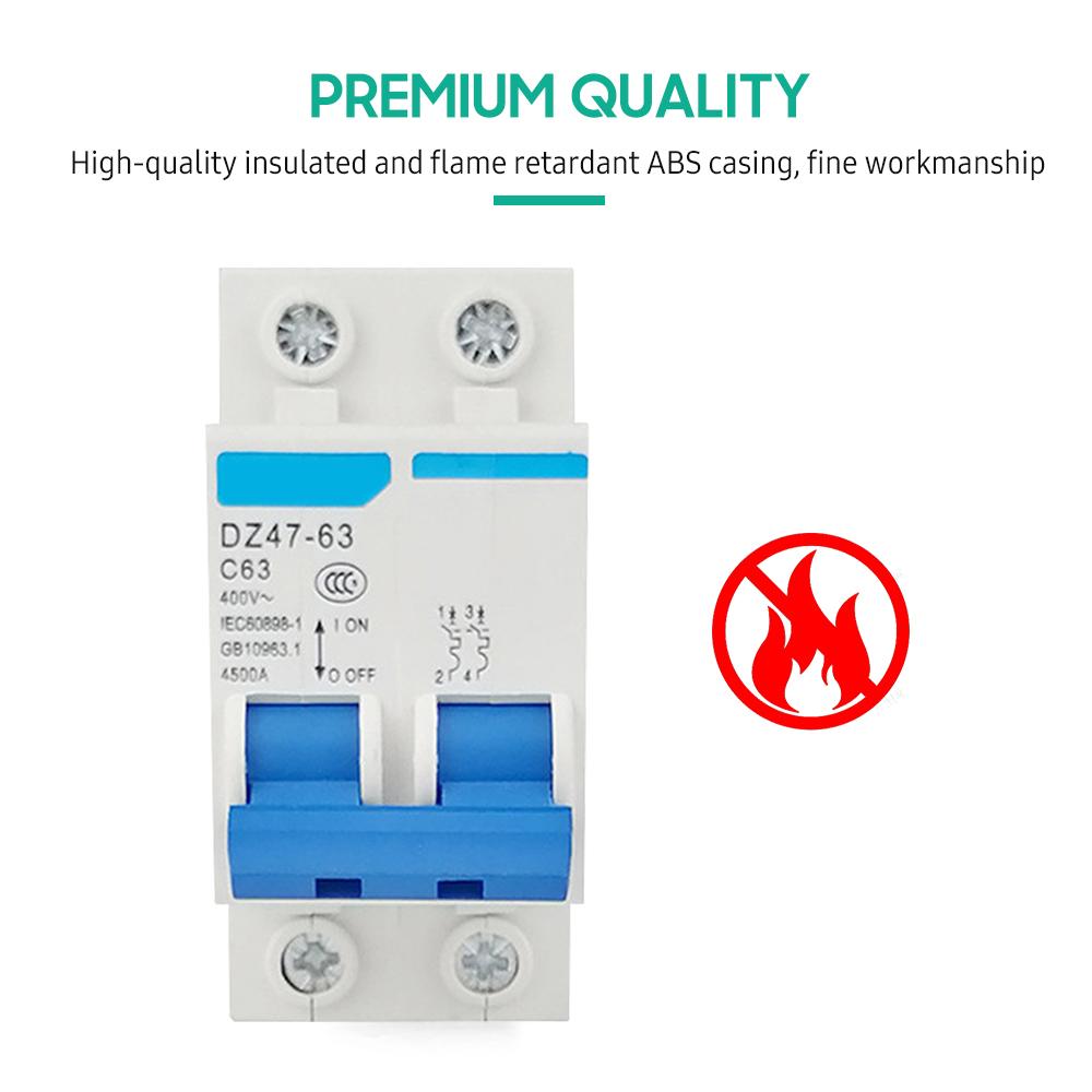 Миниатюрный выключатель остаточного тока, 2 полюса, 400 В, бытовая защита от утечки тока DIN