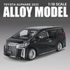 1/18 Toyota Alphard MPV Сплав Литой Игрушечная Модель Автомобиля Звук и Свет Детская Игрушка Коллекционные Предметы Подарок на День Рождения