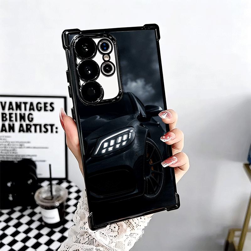 Sports Car Cool Taillight Plating Phone Case For Samsung Galaxy S24 S25 FE S26 Edge S23 Ultra S22 S21 Plus S20 Anti-Fall Airabag
