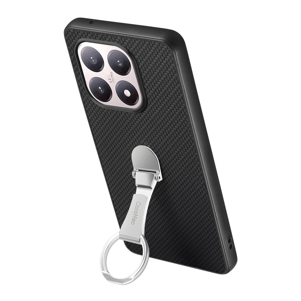 CASENEO C1-19 для Xiaomi 15T Чехол Складная подставка Кожаная задняя крышка Текстура углеродного волокна