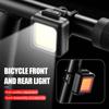 130/80LM 150mAh Bicycle Front Rear Lamp Type-C USB Rechargeable Waterproof COB LED Warning Bike Cycling Light Cycling Accessories