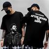 Черная Оверсайз Хлопковая Футболка с Ретро-Портретом The Weeknd и Логотипом "Dawn FM" для Преданных Фанатов R&B Звезды