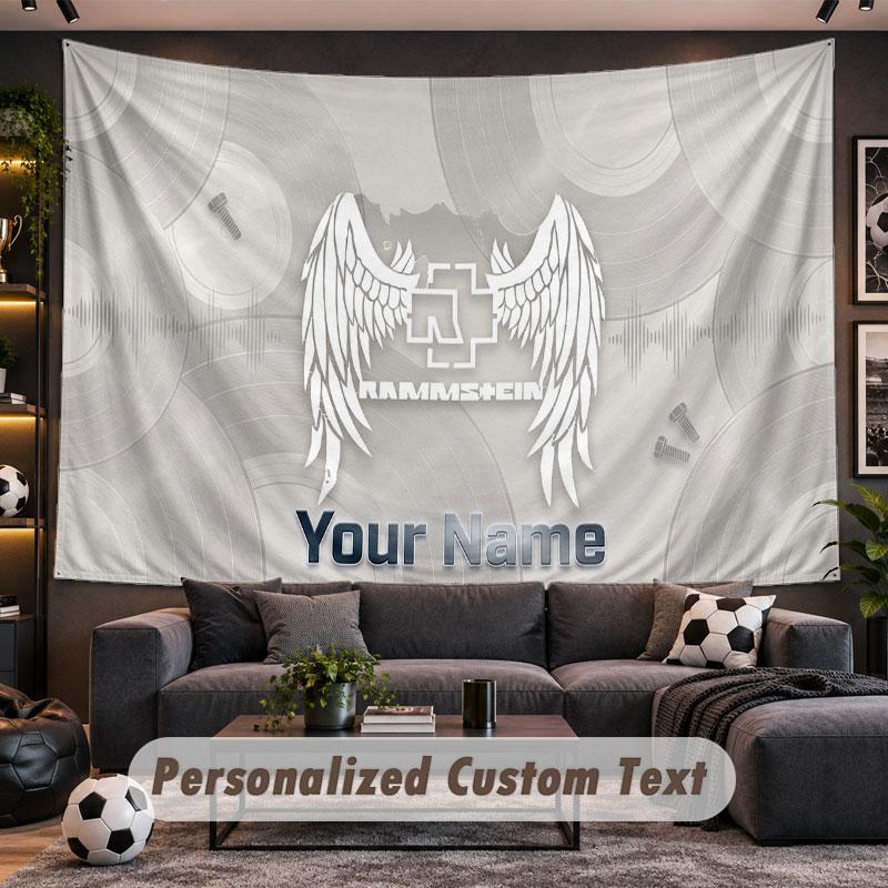 Wall Hanging Tapestry Custom NameRammstein Pattern Personalized Printed Fabric Wall Decor