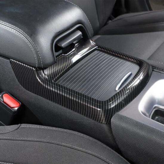 Car Front Cup Holder Cover Trim For Dodge Charger 11-23 Accessories Carbon Fiber