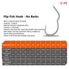 High Carbon Steel Fishing Hook Sharp Barbless Automatic Flip 12Pcs/Pack Fishhook For Carp Fishing Accessories