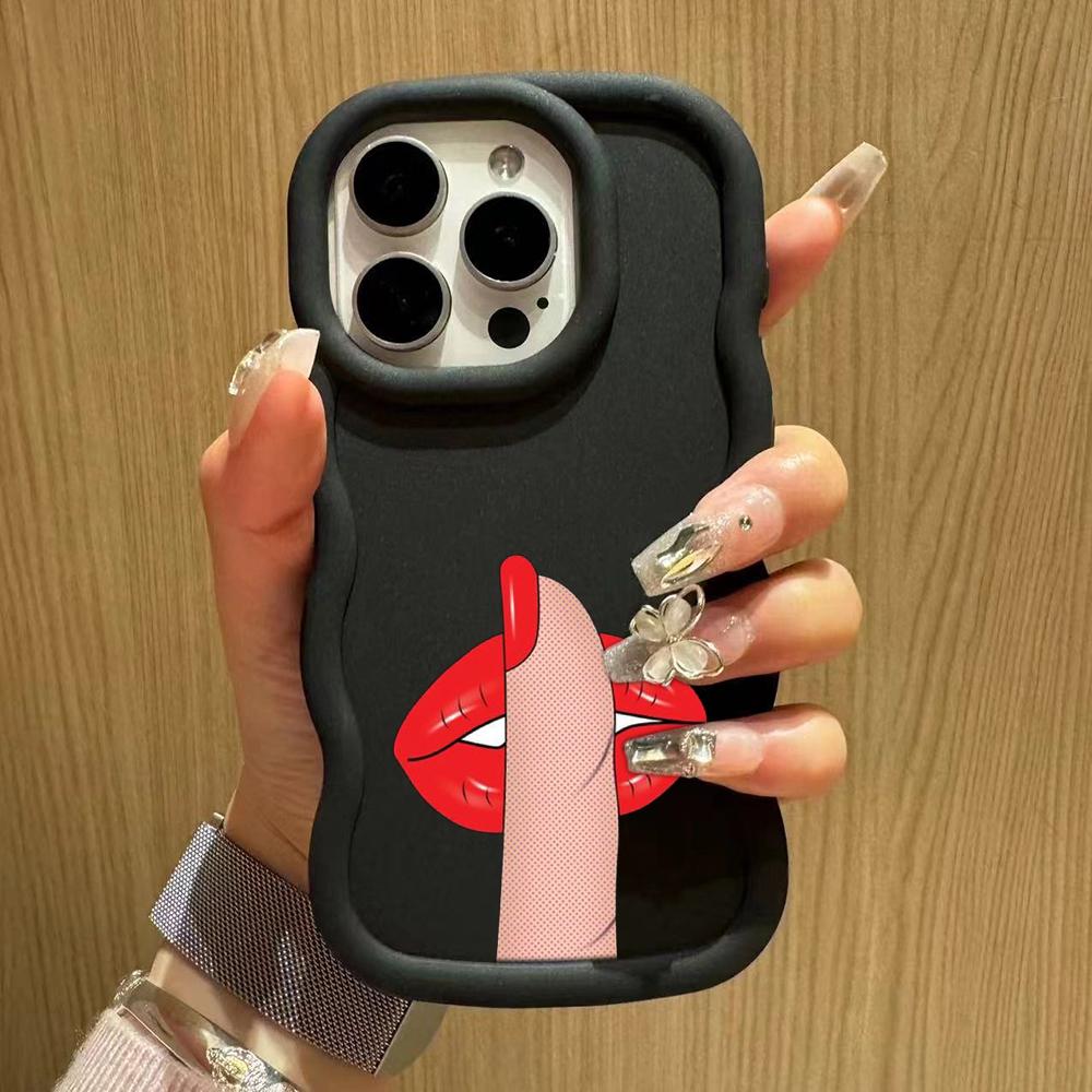 Ae87 Lips Kiss Digital Art Protective Phone Cases for Samsung S24 Plus S23 Ultra A14 A55 A06 Honor X9b Motorola OnePlus Big Wave TPU Back Cover