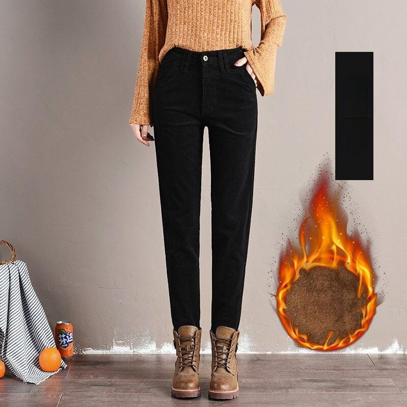 Осень-зима, новые вельветовые брюки для отдыха, теплые тонкие винтажные брюки с высокой талией, женские брюки, вельветовые толстые бархатные брюки, женские брюки-карандаш