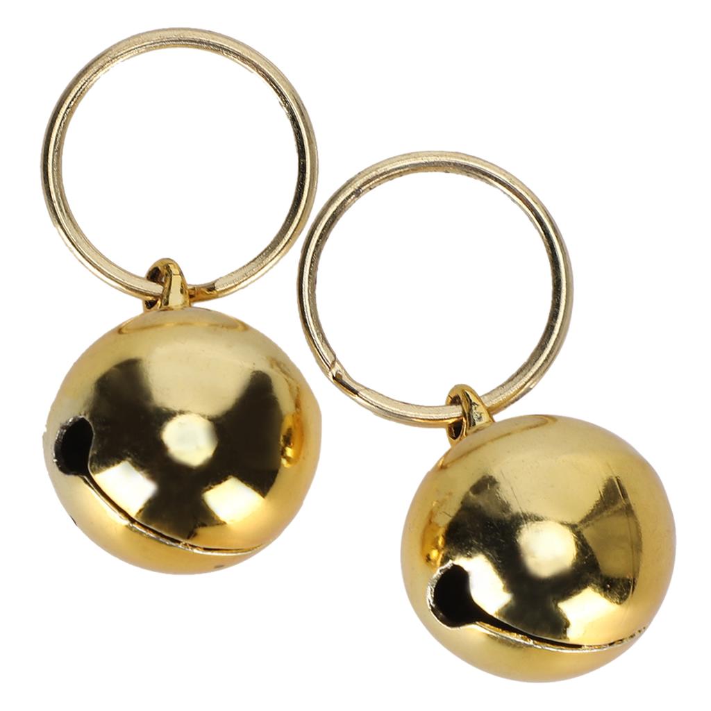 2 шт. устойчивые к ржавчине медные колокольчики AntiLost четкий звук круглый ошейник украшение для собаки кошки(золотой )