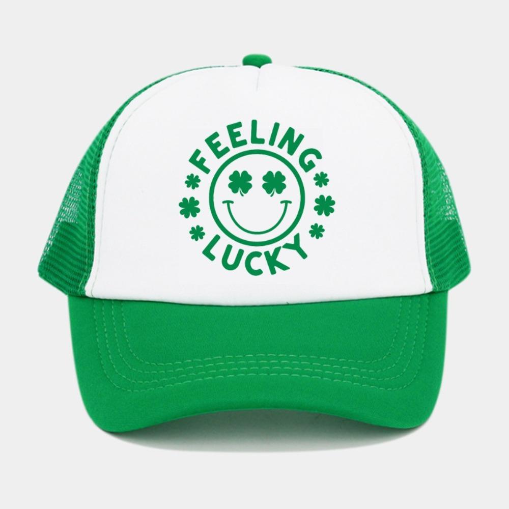 Green Velvet Clover Shamrock Hat Breathable Sun Hat Casual Peaked Cap  St. Patricks Day