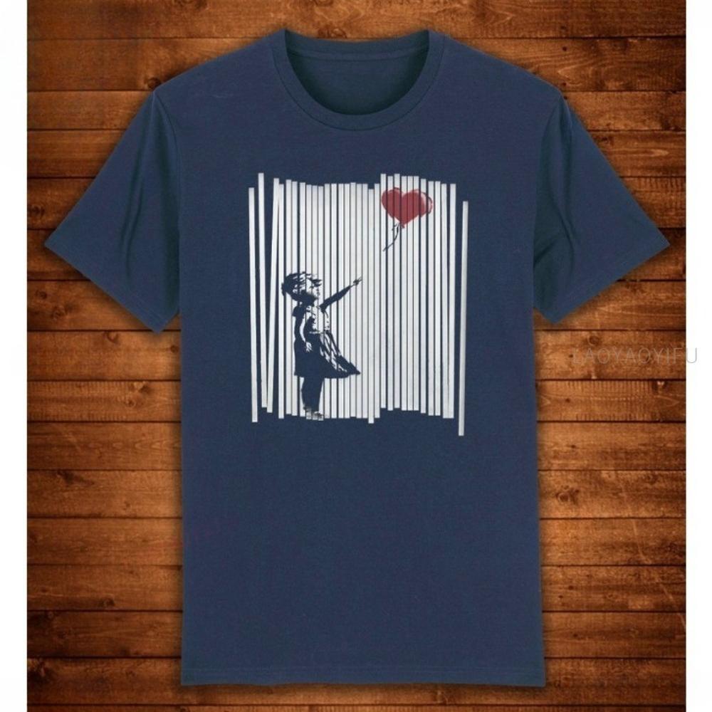 Banksy Girl With Balloon Shredded Street Art Tshirt Unique Design Street Wear Art Urban Graphic Top Simple Style