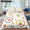 Японский суши King Queen пододеяльник Маленький комплект постельного белья Кошка Новинка Мультфильм Домашнее животное Японская еда Белый полиэстер пододеяльник