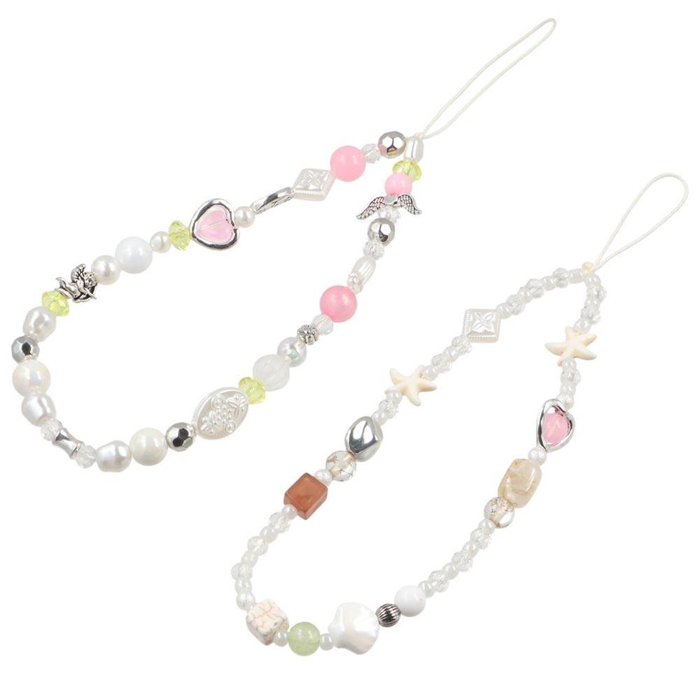 Hanging Cord Beaded Phone Chain Phone Charms Mobile Lanyard Trendy Pendant Phone Strap Women Girls