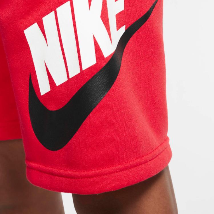 Nike Sportswear Club Fleece Logo Print Drawstring Loose Fit Shorts Kids Shorts University-Red CK0509-657