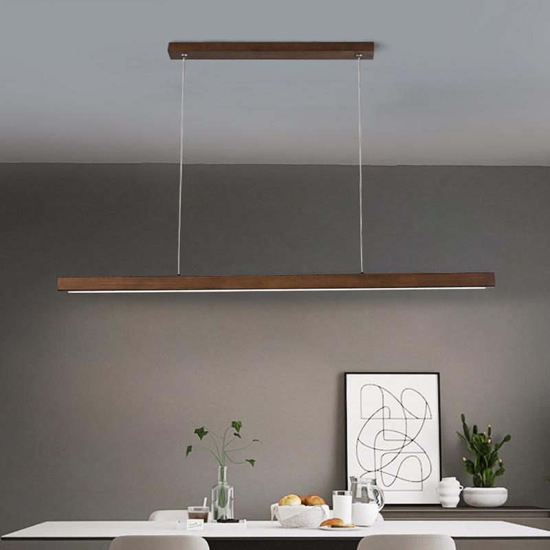 Подвесной светильник для гостиной и столовой из натурального дерева Word Long Strip Lamp