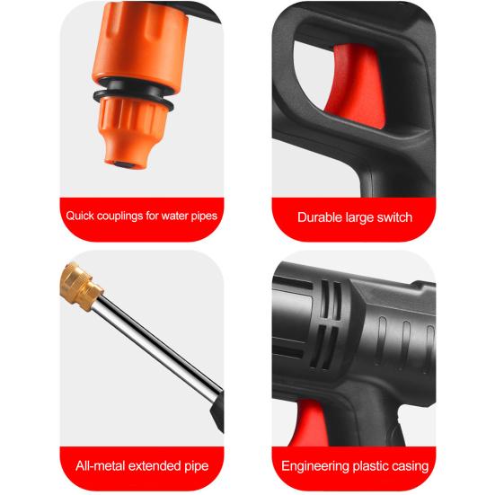 Ручная аккумуляторная мойка высокого давления с электрическим инструментом для мойки автомобилей 6-в-1