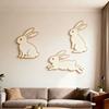 3 шт. Милая наклейка на стену с кроликом, Мультяшная пасхальная наклейка на стену с кроликом, Деревянные настенные росписи, Настенное искусство с кроликом для декора гостиной, игровой комнаты, спальни