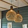 Modern Wood Pendant Light for Living Room Decoration Black Hanging Lamp Suspension Wooden Chandelier Lighting Fixtures