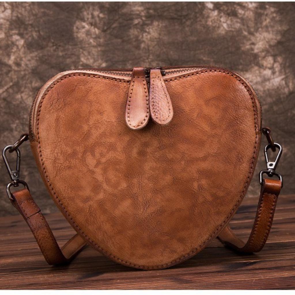 Сумочка Креативная сумка через плечо в форме сердца Ретро М слово круглая сумка ручной работы