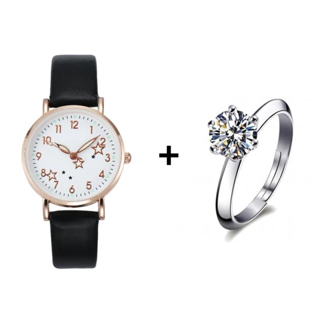 New Watch Women Simple Classic Fashion Small Dial Women's Watches Leather Strap Quartz Clock Wrist Watches Gift