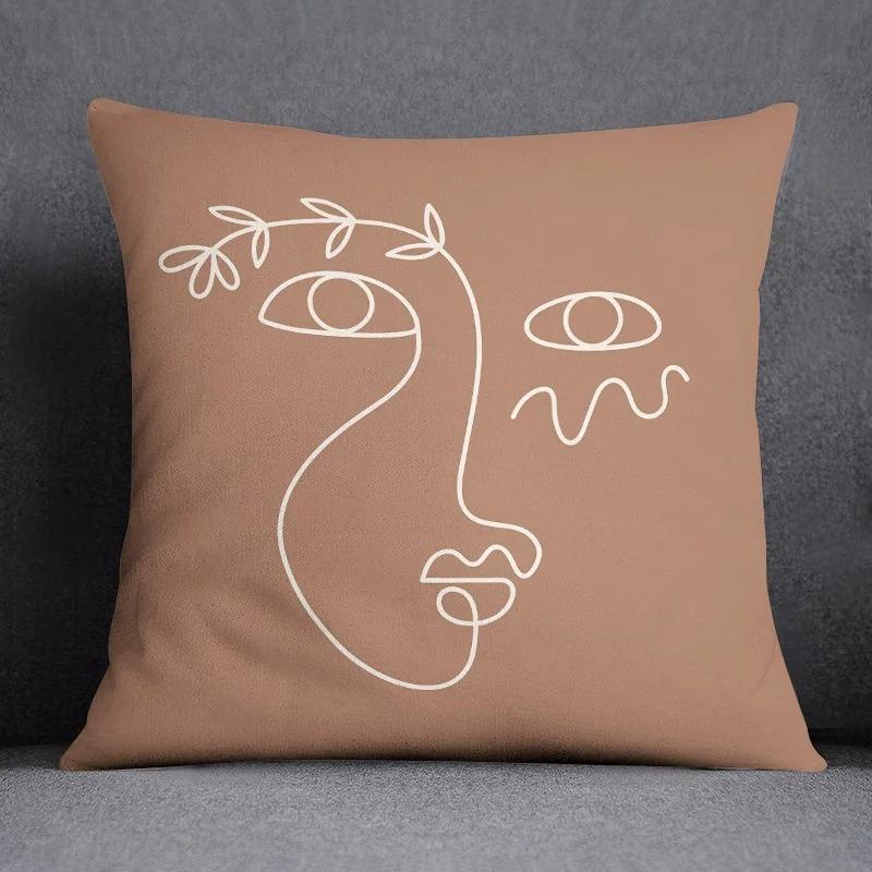 Abstract Brown Flower Decorative Pillowcase Living Room Office Ornaments Home Pillowcase