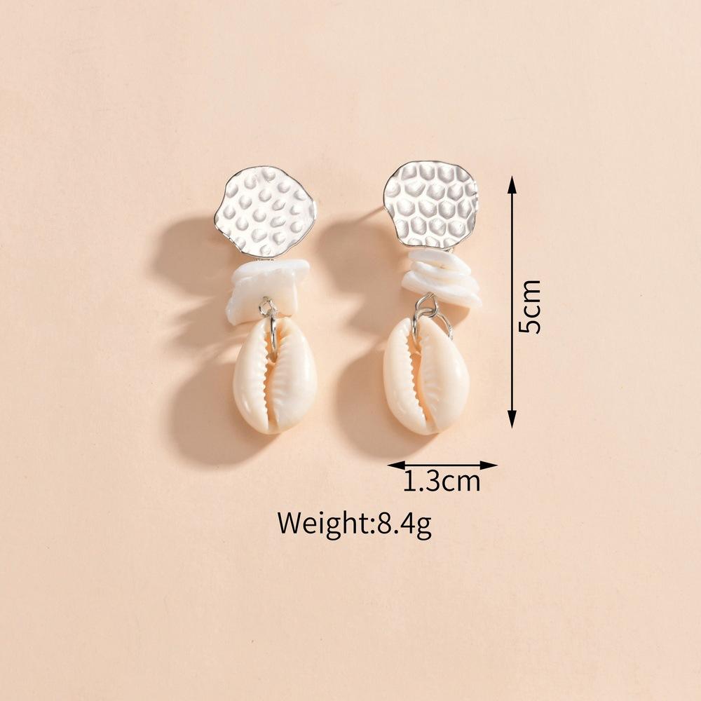 Fashion Natural Random Shell Irregular Stone Alloy Ladies Earrings