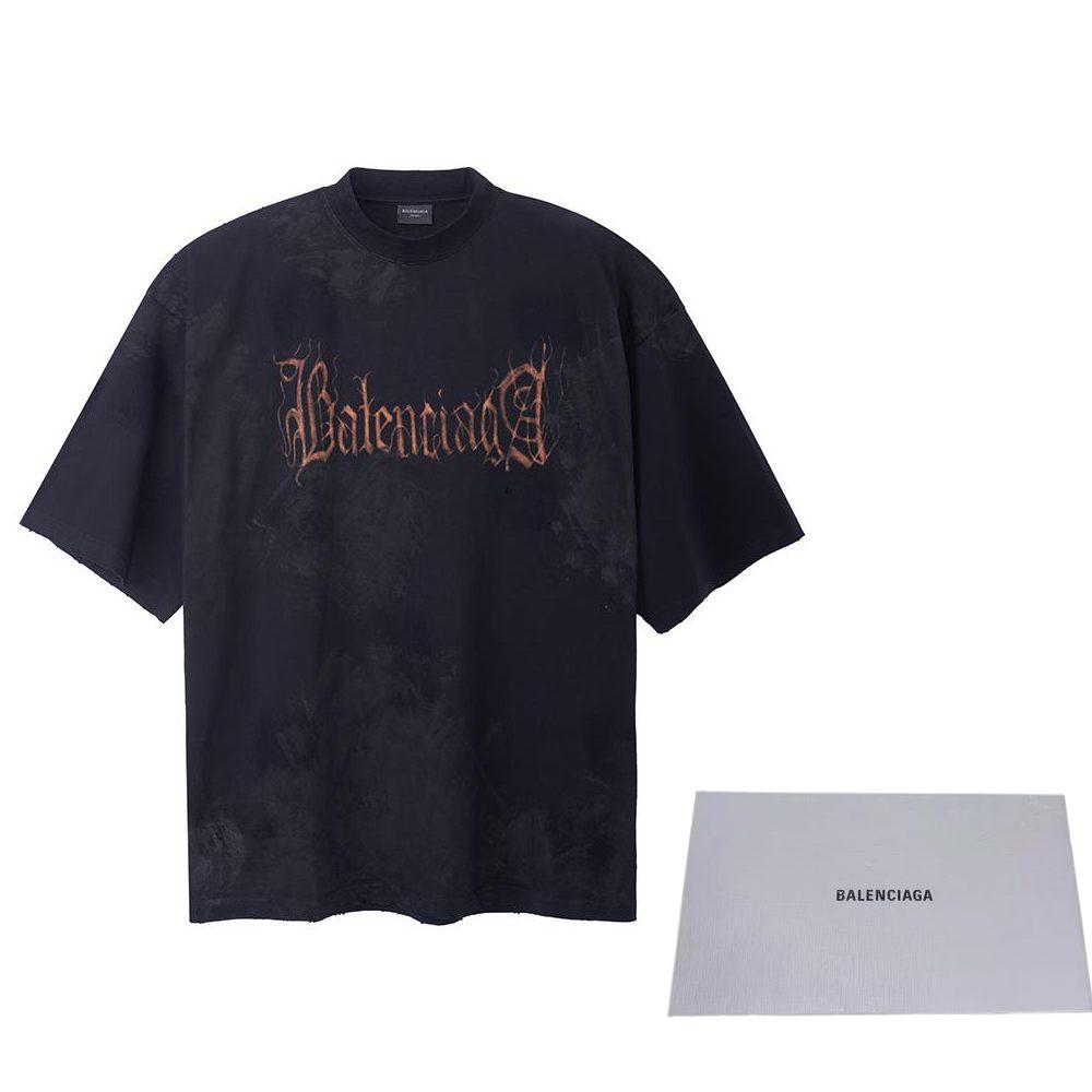 Balenciaga Футболка Свободный крой Унисекс Черный 744439TOVE11055