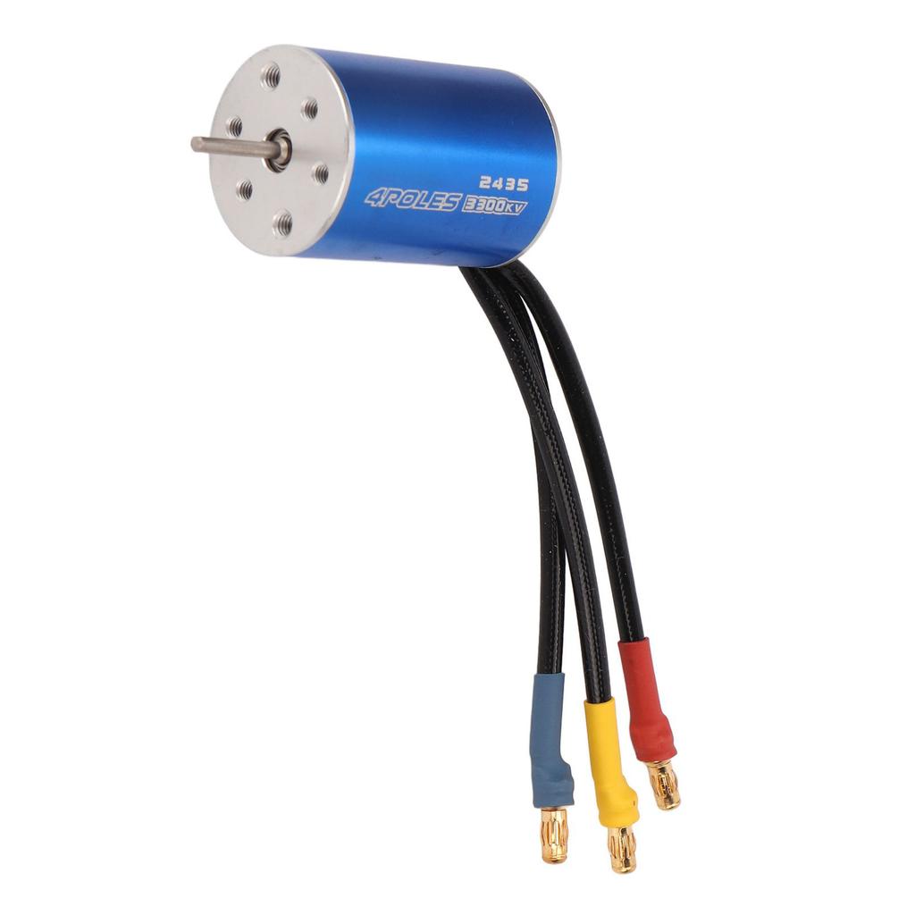 Brushless Motor 2435 3300KV Waterproof Red Aluminum Alloy CNC Machining RC Parts for 1/18 for 1/16 Remote Control Car
