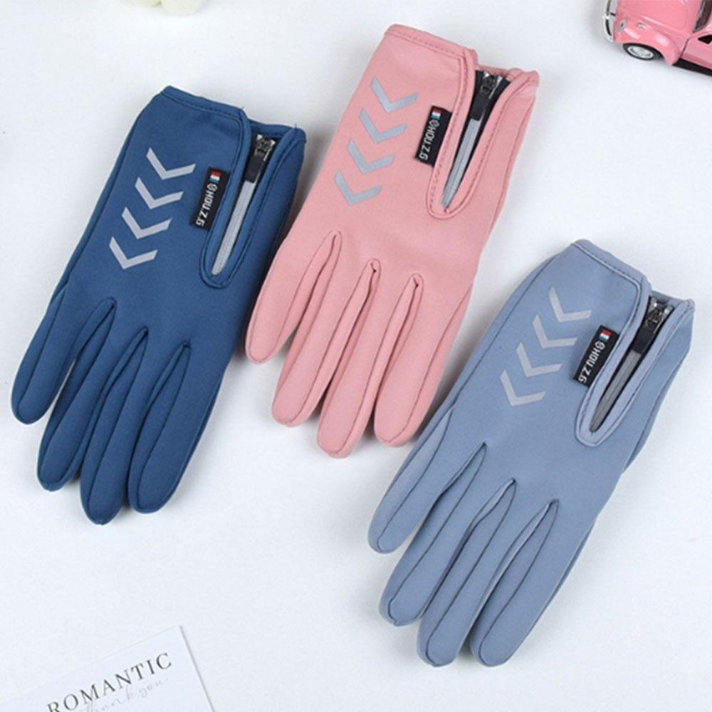 Cold Wingproof Warm Kids Gloves with Zipper Bicycle Sports Mittens  Kids Gift