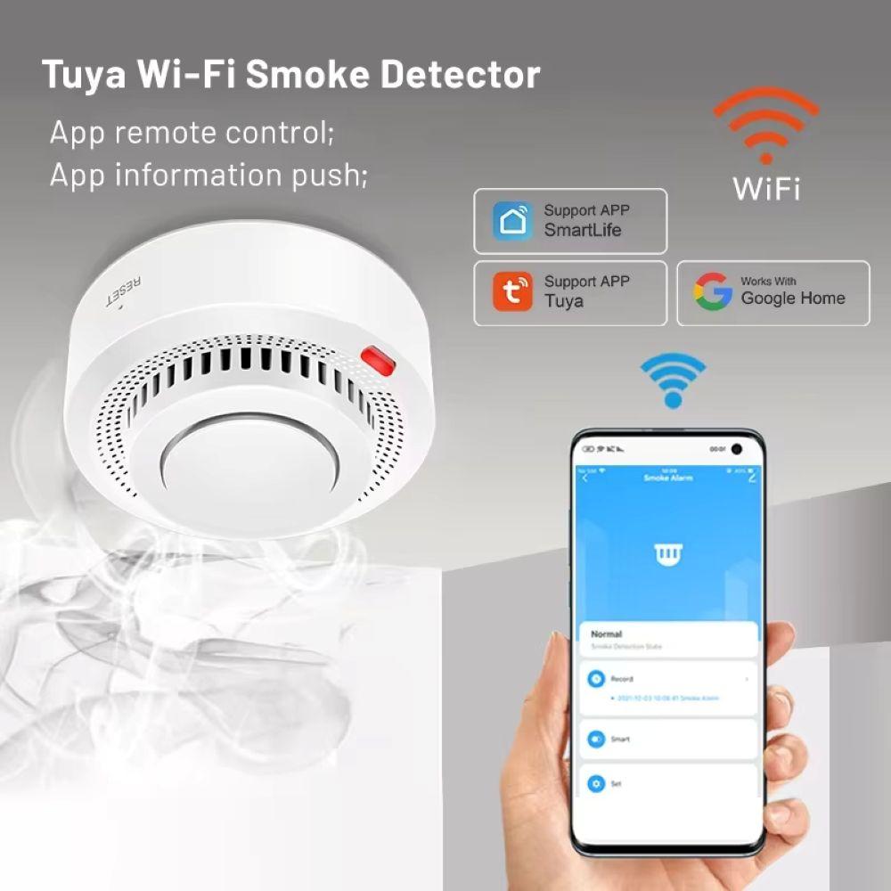 Tuya Умный WiFi/Zigbee Датчик дыма Дымовой извещатель для пожарной безопасности Звук 85 дБ Система безопасности Управление через приложение Smartlife Пожарные