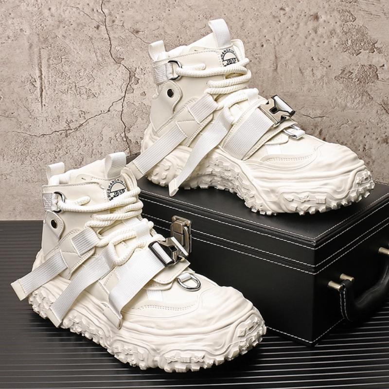 Модная обувь хай-топы, рабочая обувь, обувь на толстой подошве в корейском стиле, трендовая белая обувь, мужская повседневная обувь b39