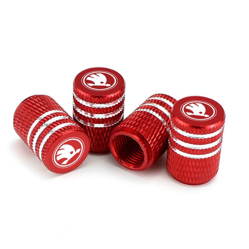 PIUE7 Car Tire Valve Stems Cap Tire Valve Cap Tire Wheel Stem For Skoda octavia 2 a7 a5 rapid fabia yeti superb SCALA virs Accessories