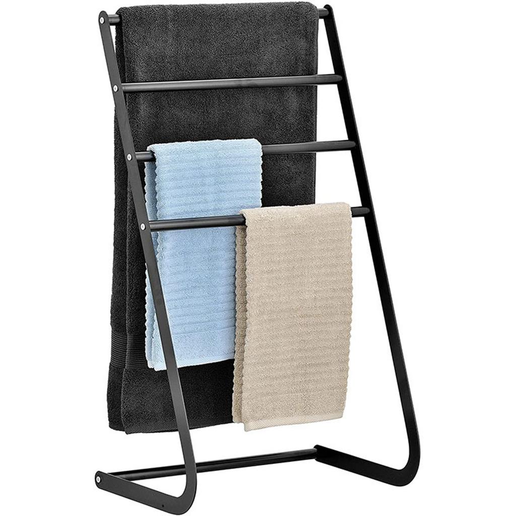 Floor Standing Towel Rack 4 Tier for Blanket Next to Tub or Shower Towel Bar Stand Pool Towel Racks Outdoor