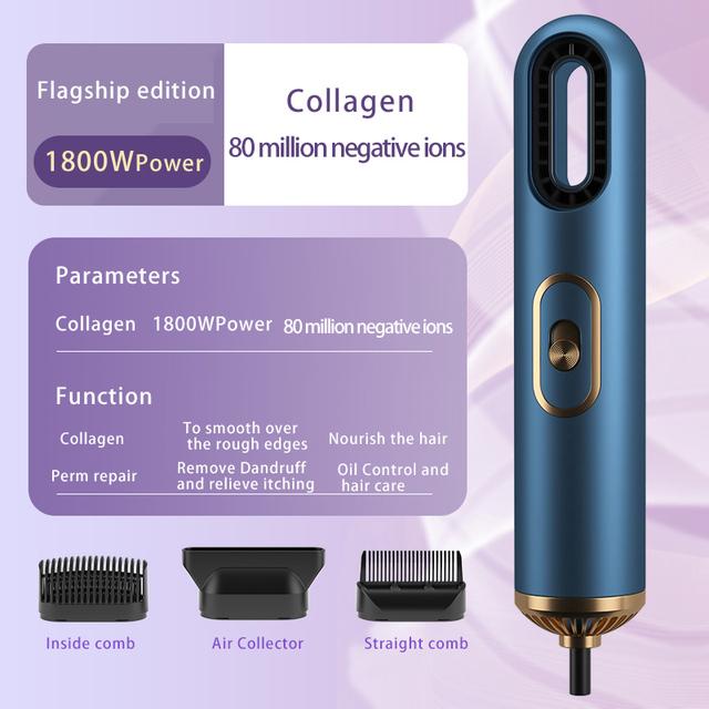 Hair Dryer Warm and Cold Air 3-in-1Blue Light Negative Lon Professional Hair Blow Dryer Home Salon Travel Portable Styler