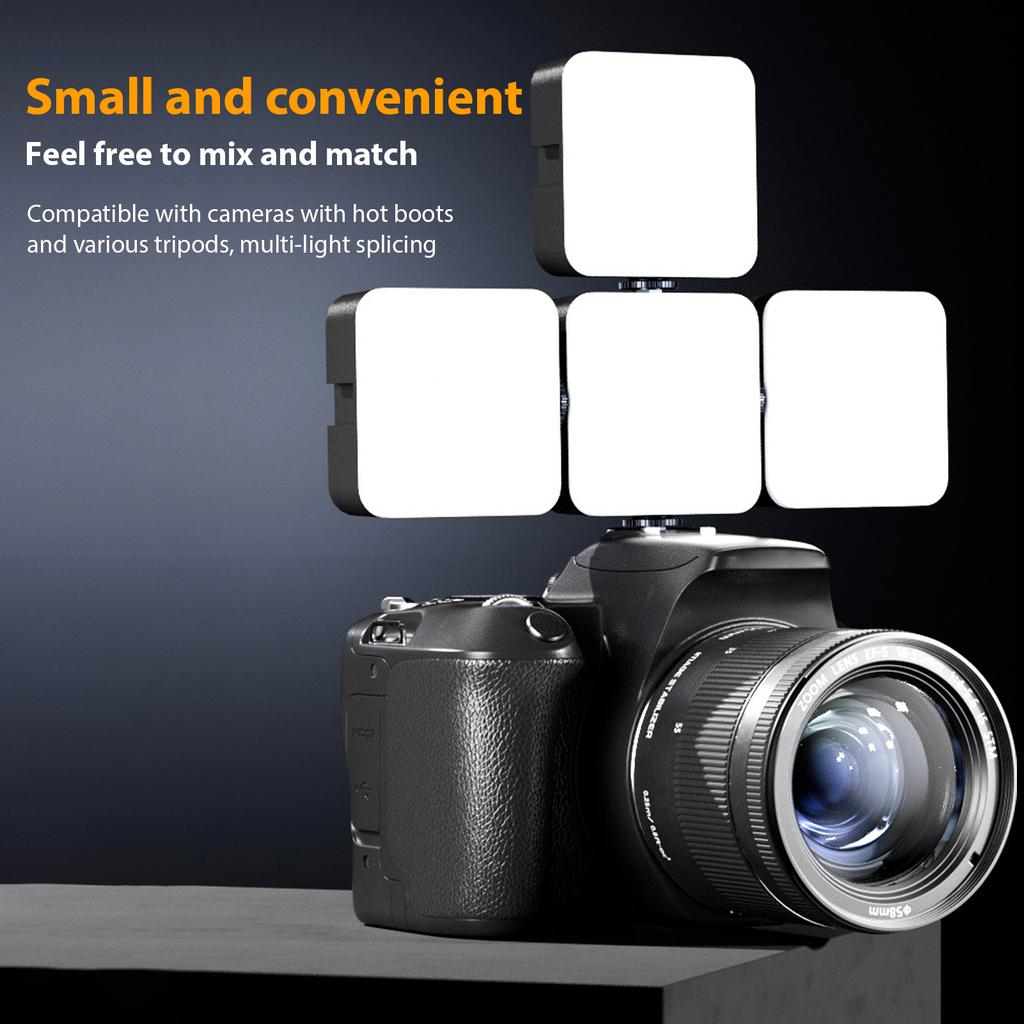 RGB Video Light, LED Camera Light with 3 Cold Shoe Mounts, 90+ High CRI, 3000K-6500K, 500mAh Battery, Photography Selfie Lighting