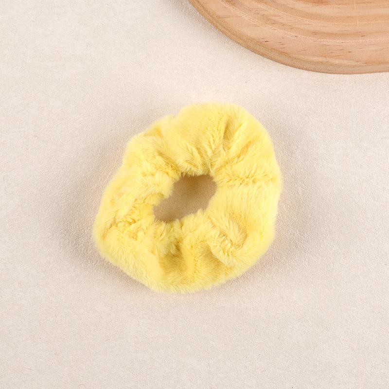 Яркая теплая плюшевая резинка для волос - Высокоэластичный держатель для хвоста для осени и зимы