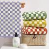 Checkered Bath Towel Cotton Face Towel Adult Absorbent Towels Gift Towel Supplies Bathing Tools