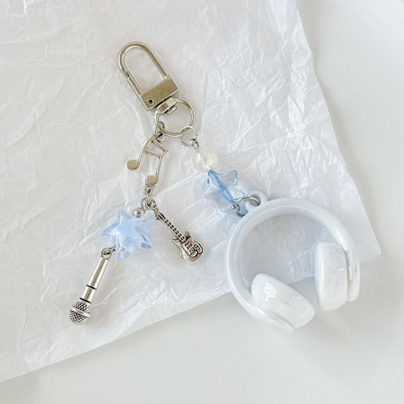 Ключевой брелок в стиле инс, в форме музыкального наушника, цепочка для мобильного телефона, подвеска-шарм, ювелирное украшение для девушки, женщины, подарок, украшение для сумки