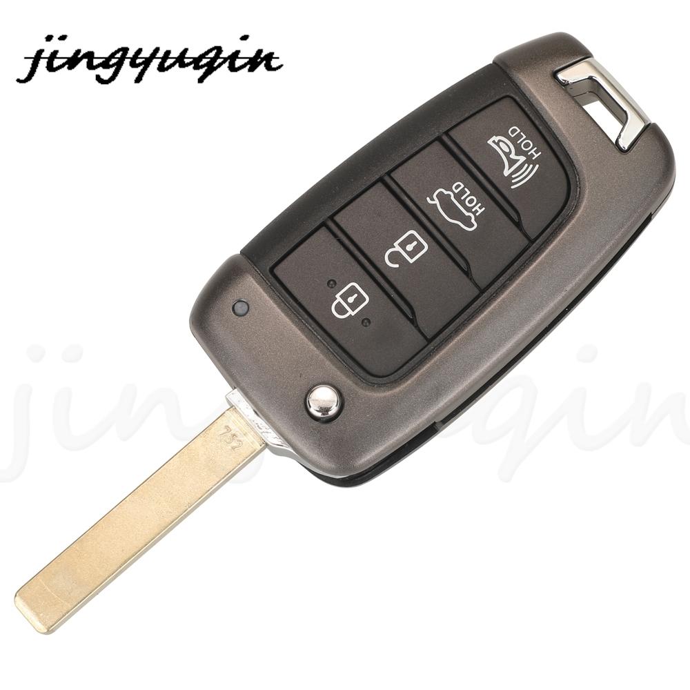 Jingyuqin Умный брелок-заготовка с откидным лезвием для Hyundai Accent Elantra Kona Santa Fe Tucson Veloster Автоаксессуары