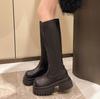 Модные женские элегантные сапоги, круглый носок, однотонные, 2024, горячая распродажа, новые осенне-зимние модные женские сапоги до колена, ботильоны