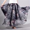 Women Boho Floor-Length Long Beach Party Loose Flare Vintage Bohemia Chiffon Floral Printed Skirts