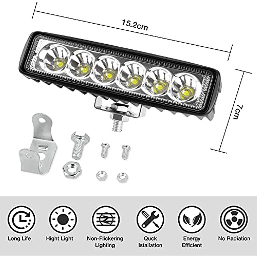 Светодиодный рабочий фонарь 18 Вт Светодиодный дополнительный фонарь 12 В 24 В Автомобильная фара IP67 Водонепроницаемый 6000 K Светодиодный прожектор Автомобиль для внедорожника Грузовик-тягач Offroad T