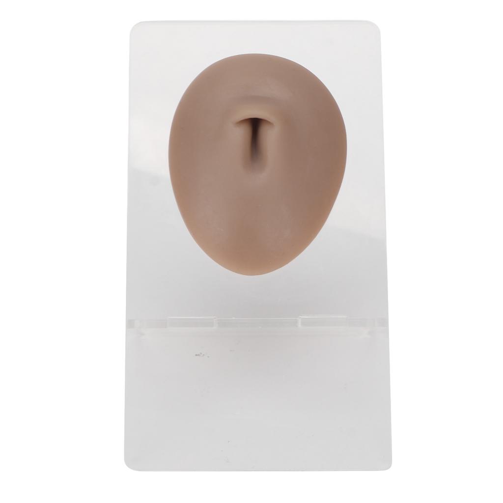 Silicone Belly Model 3D Piercing Practice Acupuncture Display Soft Belly Button Model for Teaching Dark Skin Color