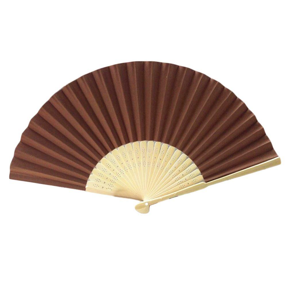 Wedding Chinese Style Party Solid Color Folding Paper Fan Photo Prop Tool Hand Held Fan Dance Fan