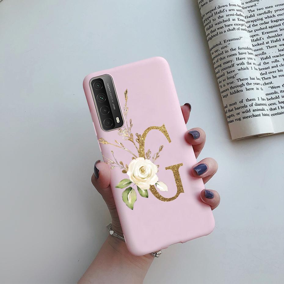 Модный Цветочный Чехол с Буквами Ударопрочный для Huawei P Smart 2021 Мягкий ТПУ Чехол для Huawei Y7A 2020 Y 7A Y7 A Чехлы для Телефонов 6.67"