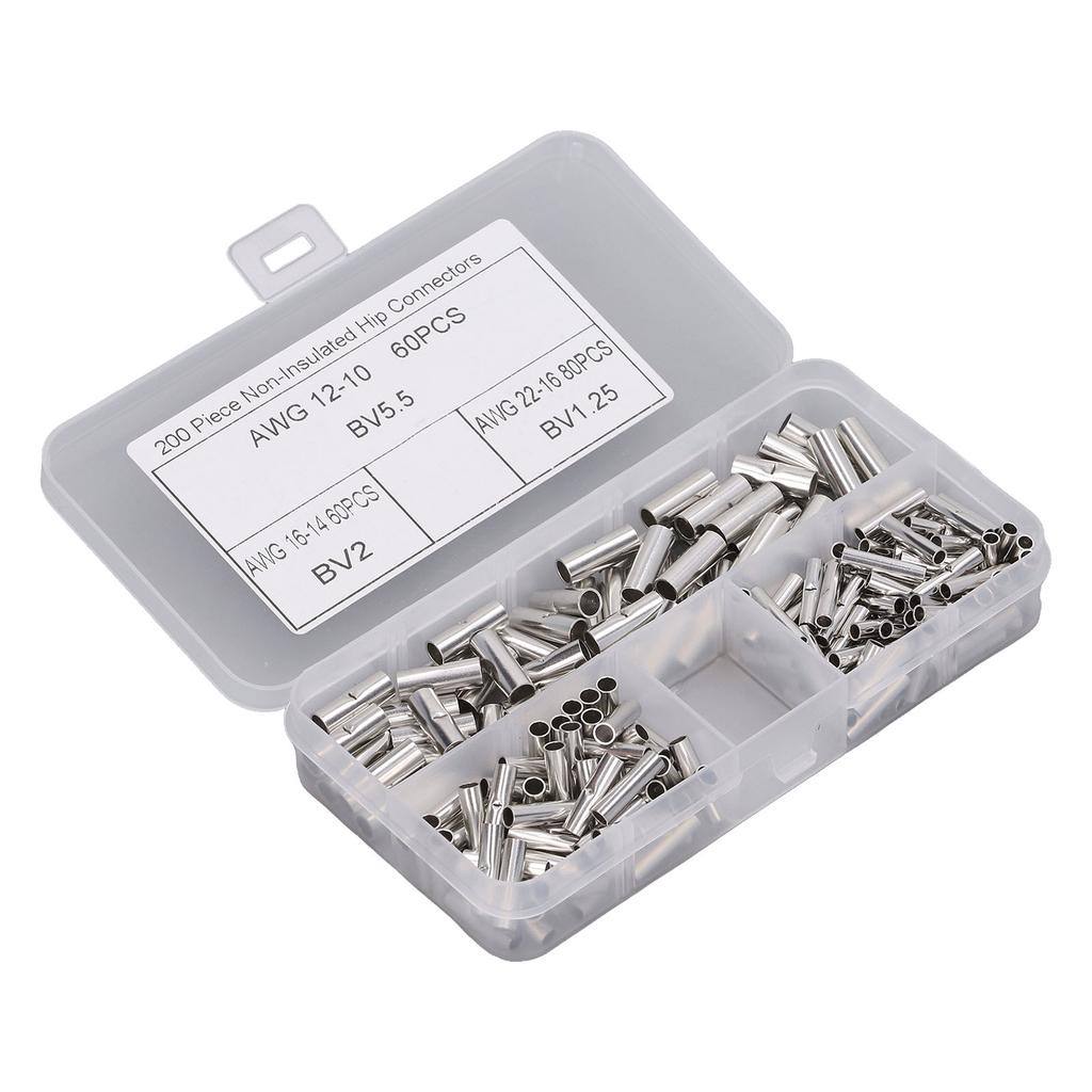 200Pcs Wire Ferrule Copper Male Female Crimp Terminal Connector for Machine Equipment