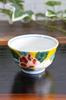 Waza No Kura Stylish Kutani Ware Small Rice Bowl with Yoshidaya Sasanqua Design, Ceramic, Premium Brand, Made In Japan, Birthday Gift