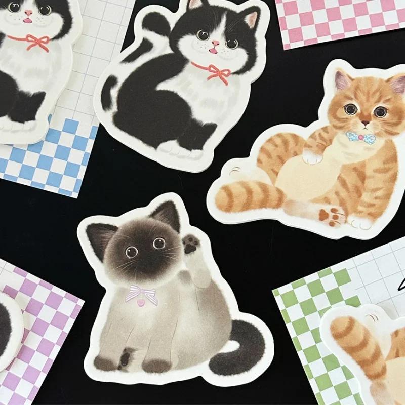 30pcs/set Sweet Cartoon Anime Kitten Sticky Note Korean Chic Cute Cat Scrapbooking Memo Pad Kawaii Notepad Student Supplies