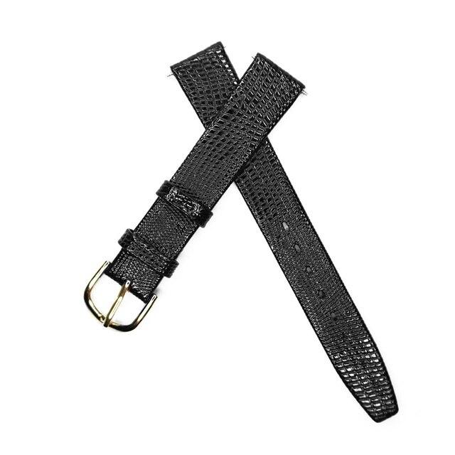 12mm 14mm 16mm 18mm 20mm Watch Strap Lizard Calf Genuine Leather Watchband Thin Soft Black Watch Band for Woman Man Watches