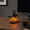 Yousheng Stained Glass Witch Hat Lamp, Handcrafted Retro Resin Witch Lamp, USB Powered Gothic Wizard Hats Night Light, Halloween Home Decor
